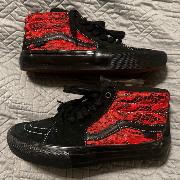 Vans X Premier Skate Grosso Mid Blake/High Risk Red Lace Men Size 7 Women 8.5 - Picture 5 of 11